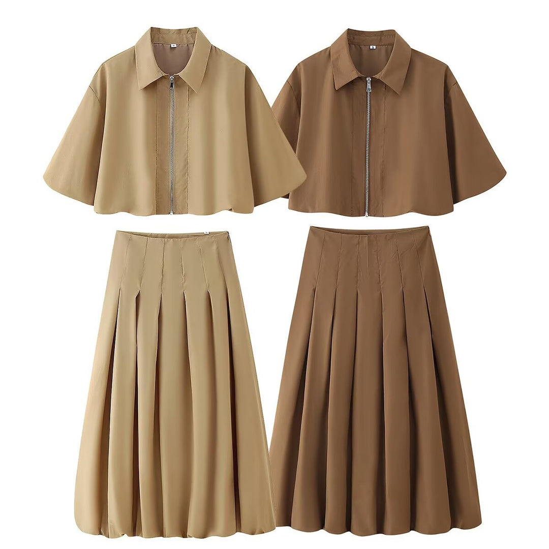Women's pleated maxi skirt with high waist, boxy pleats and flowing silhouette Mune Fashion
