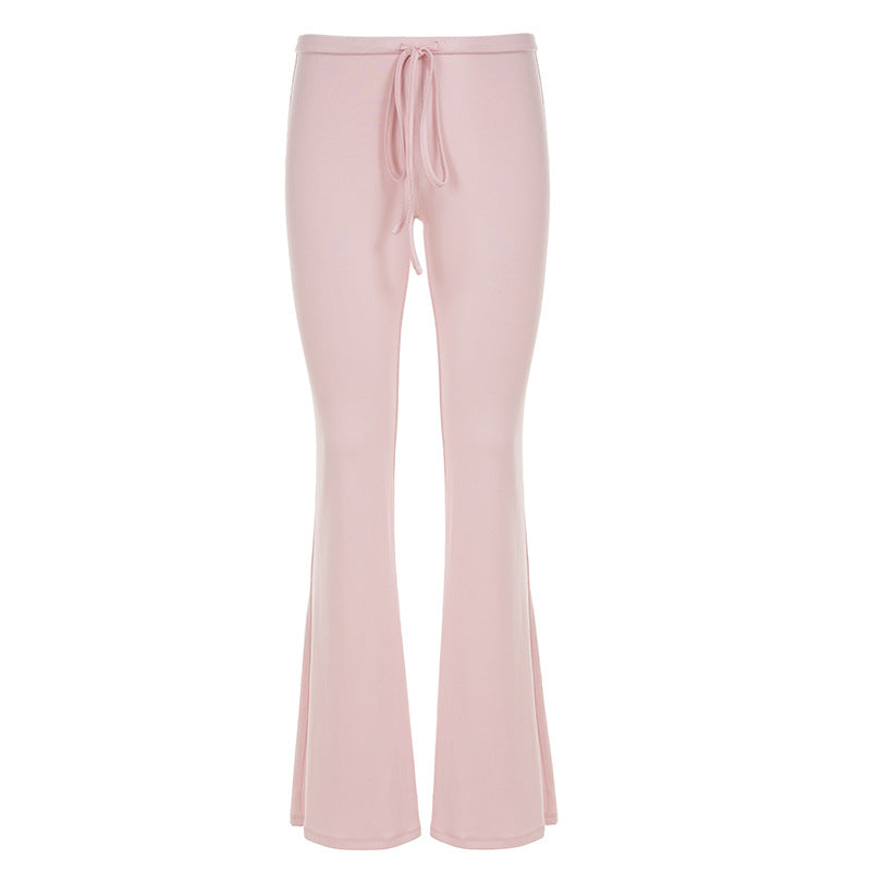 Women's wide-leg lounge pants with drawstring, high comfort waistband and soft jersey drape Mune Fashion