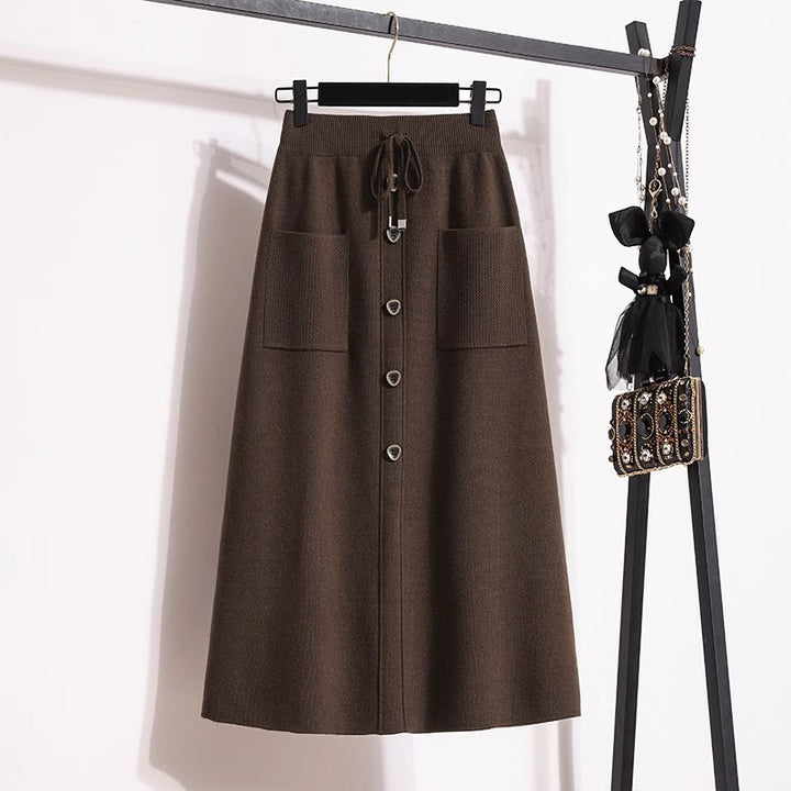 Ladies Elegant Maxi Skirt with Practical Pockets Mune Fashion