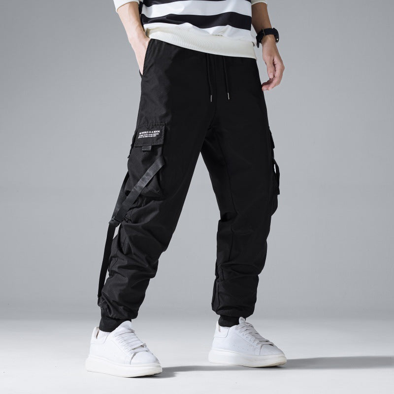 Men's Utility Cargo Jogger Pants with Multi-functional Pockets and Drawstring Waist Mune Fashion