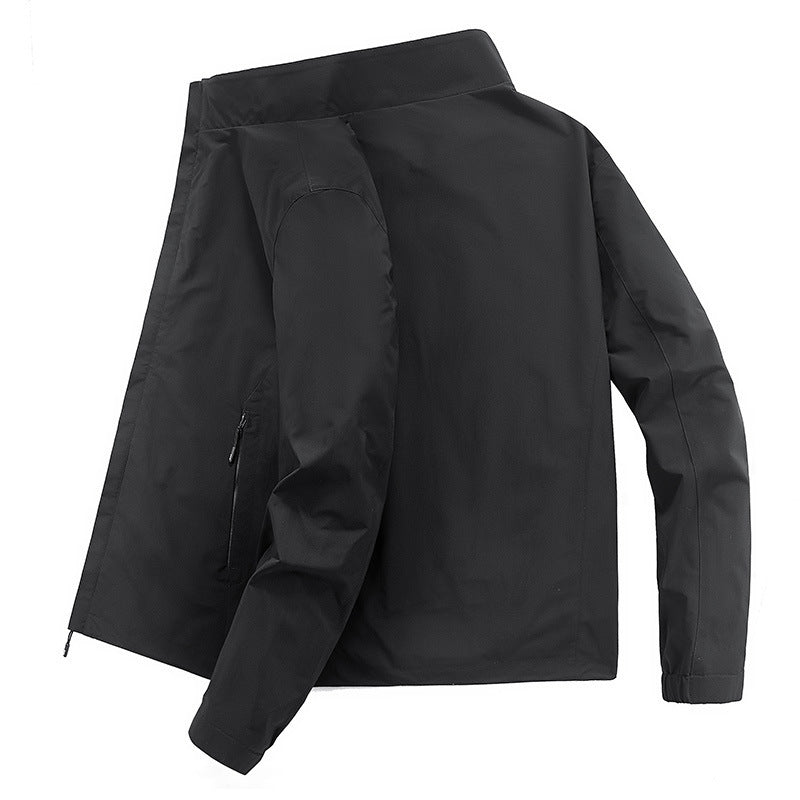 Men's lightweight water-repellent transitional jacket with stand-up collar and concealed zip pockets Mune Fashion