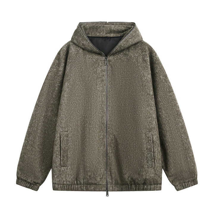 Unisex Boxy Hooded Jacket with Structured Fabric, Two-Way Zipper and Elastic Hem Mune Fashion