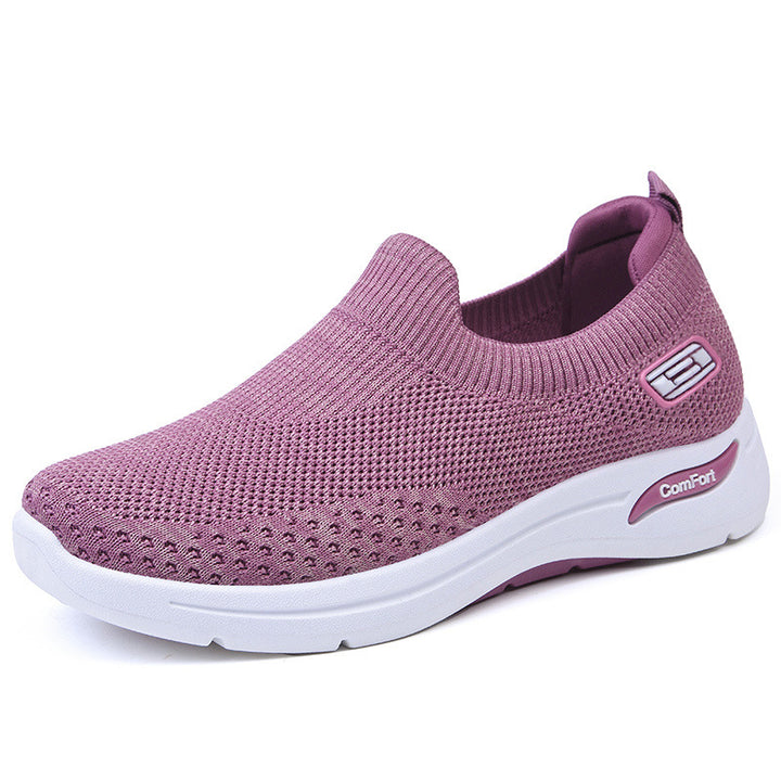 Women's seamless knit slip-on with elastic entry and shock-absorbing comfort sole Mune Fashion