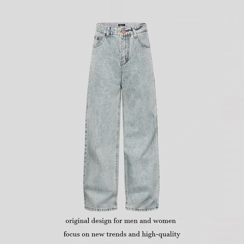 Women's High-Cut Vintage-Washed Baggy Jeans with Wide Palazzo Cut Mune Fashion