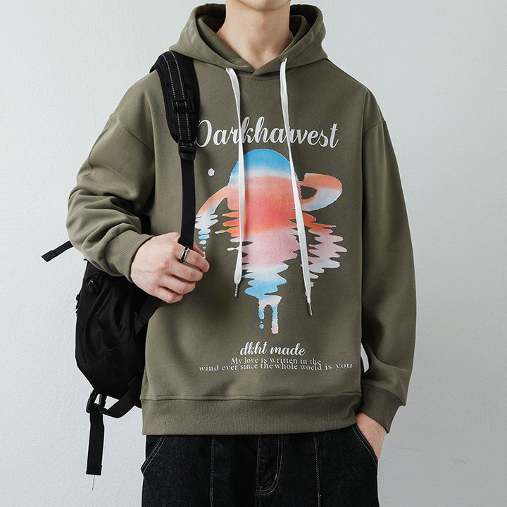 Men's Fashionable Hoodie with Creative Graphic Print Mune Fashion