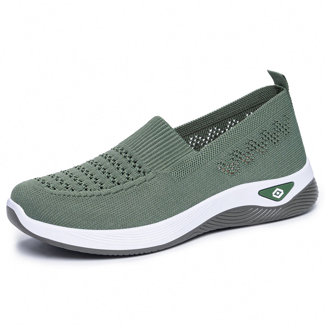 Ladies seamless breathable knit slip-on comfort walking shoe Mune Fashion
