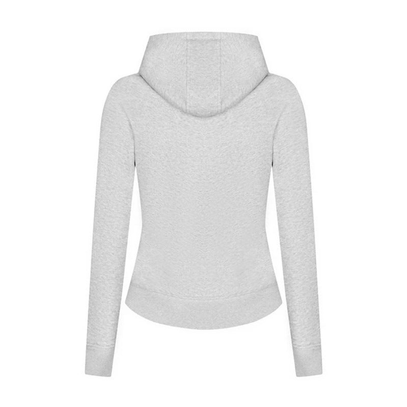 Women’s hooded sweat jacket with distinctive decorative zipper and kangaroo pocket Mune Fashion