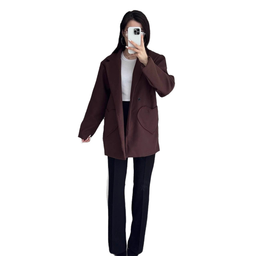 Women's Oversized Blazer-Coat with Heart-Shaped Pockets Mune Fashion