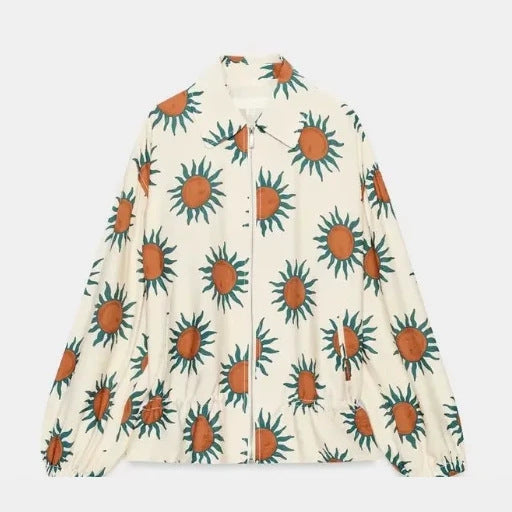 Women's Cropped Blouson Jacket made of woven fabric with stand-up collar, elastic hem, and fine check design Mune Fashion