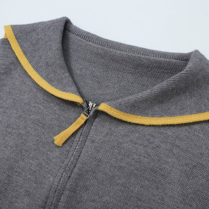 Women's knit cardigan with sailor collar and contrast edges Mune Fashion