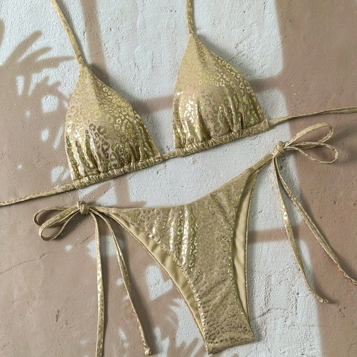 Women Triangle Bikini with sparkling Leo design Mune Fashion