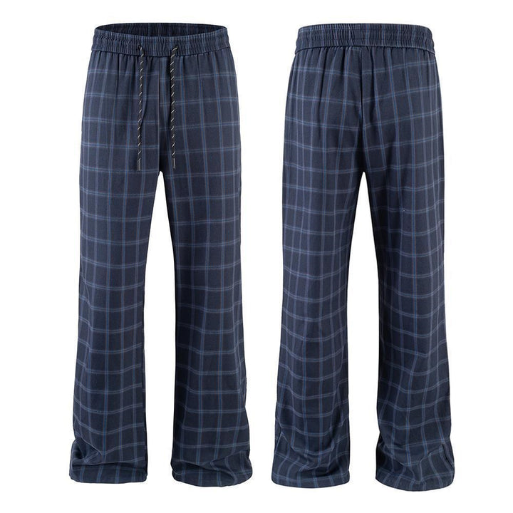 Men's Comfortable Casual Pants with Check Pattern Mune Fashion