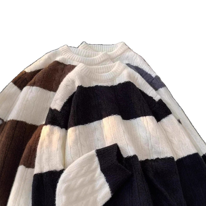 Women's Casual Knit Sweater with Cable Pattern Mune Fashion