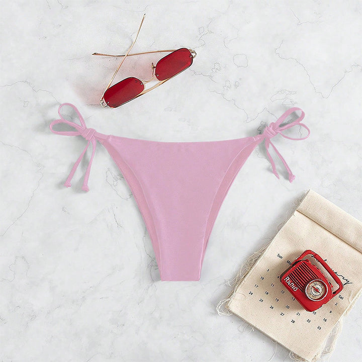 Women's High-Cut Bikini Bottom with Adjustable Ties Mune Fashion