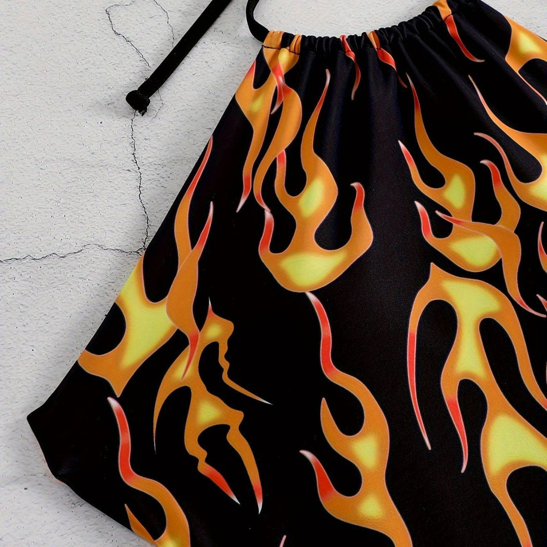 Women's swimsuit with fiery patterns Mune Fashion