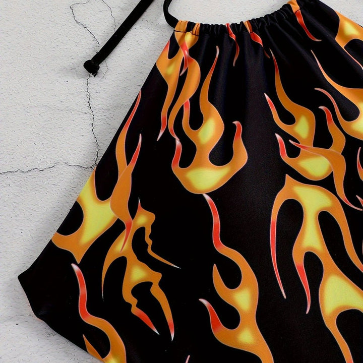 Women's swimsuit with fiery patterns Mune Fashion