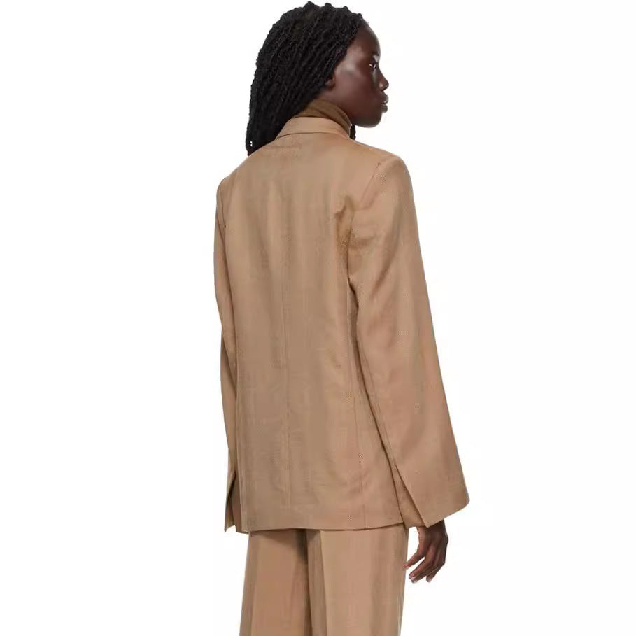 Women's Two-Piece Oversized Blazer Set with Wide Pleated Pants Mune Fashion