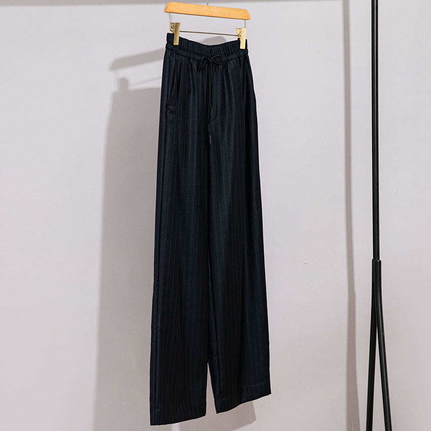 Women's wide Palazzo pants with elastic waistband and drawstring Mune Fashion