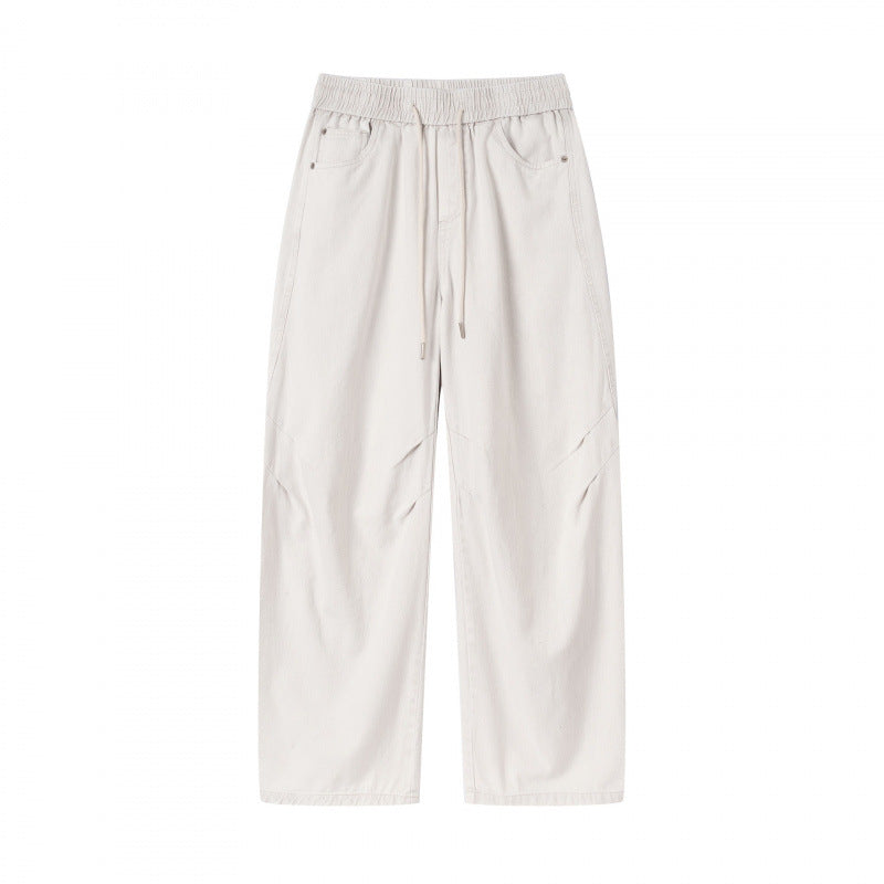 [Women] Wide culotte pants with high elastic waistband, drawstring and side pockets Mune Fashion
