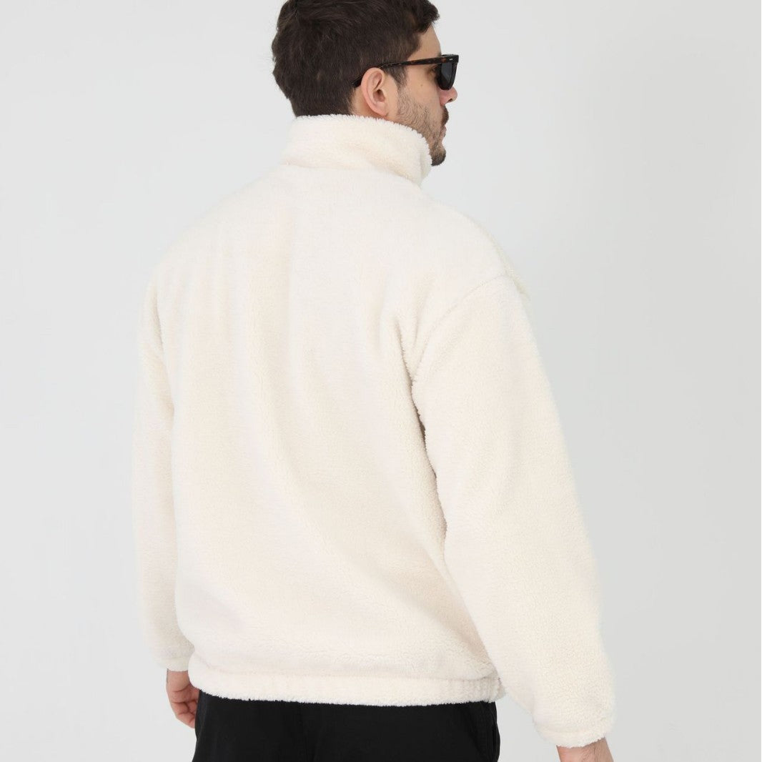 Men's Fleece Jacket with Stand-Up Collar and Practical Pockets Mune