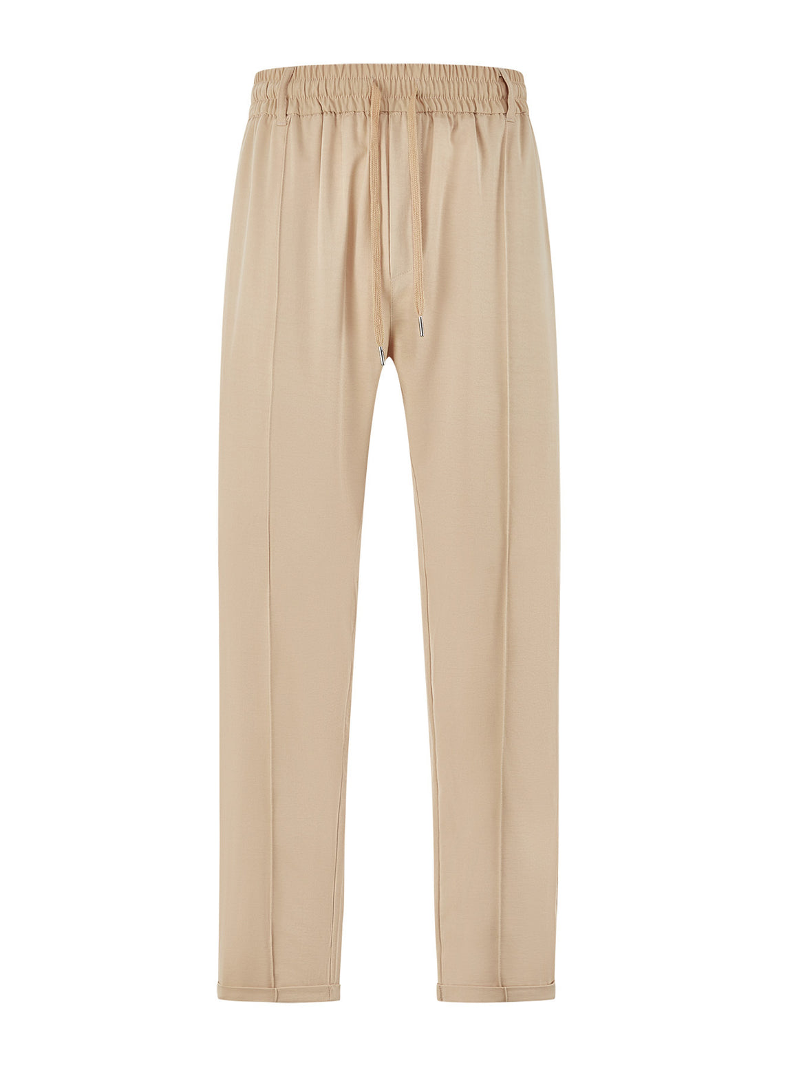 Ladies nan elegant jersey pants with creases, drawstring waistband, and narrow leg fit Mune Fashion