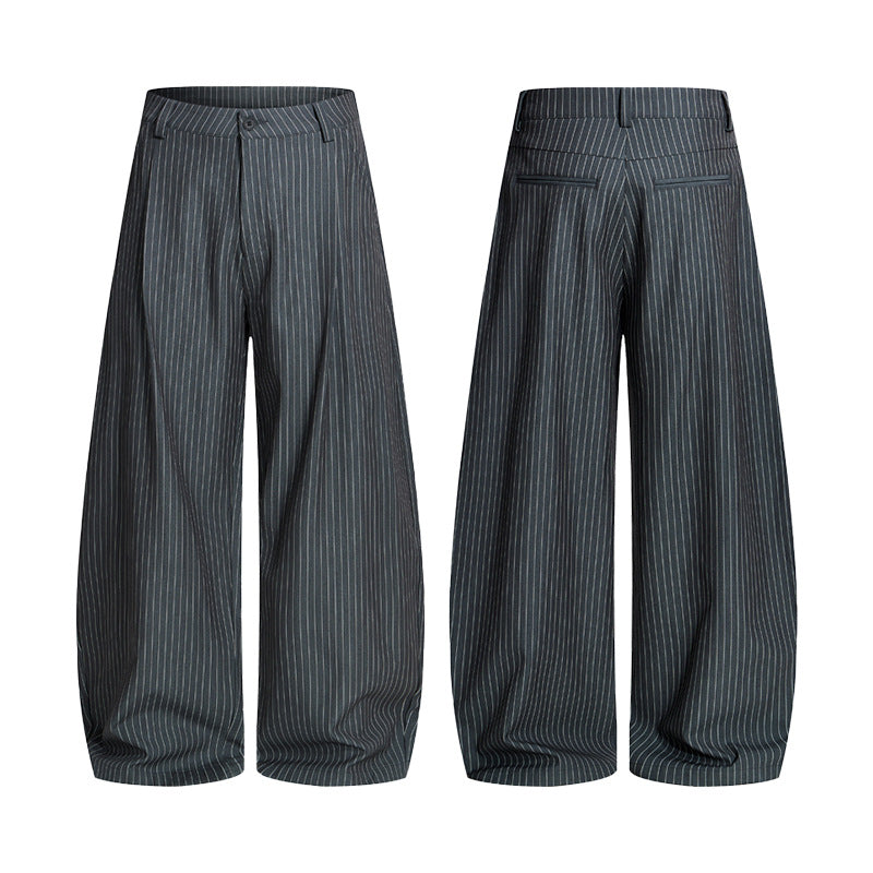 Men's Wide Pinstripe Palazzo Pants Mune Fashion