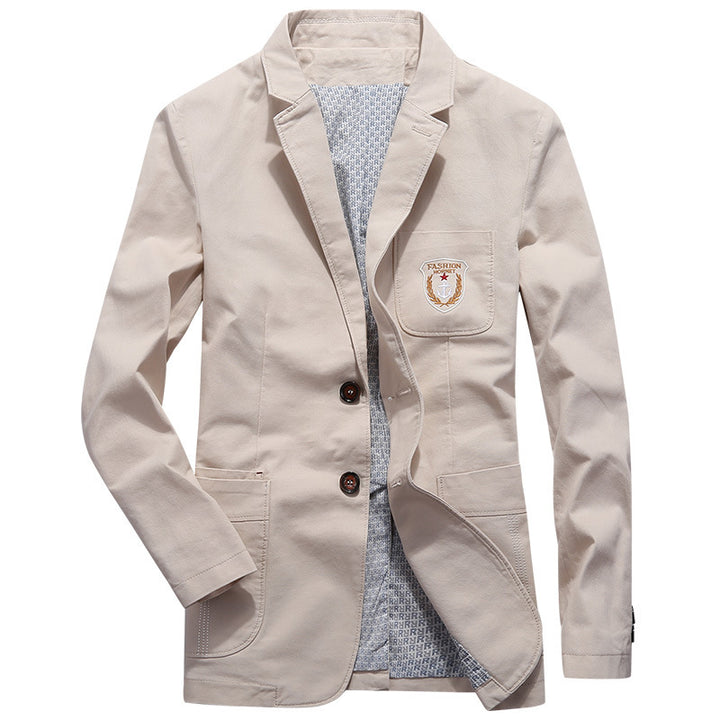 Men's cotton canvas blazer in casual look with chest patch Mune Fashion