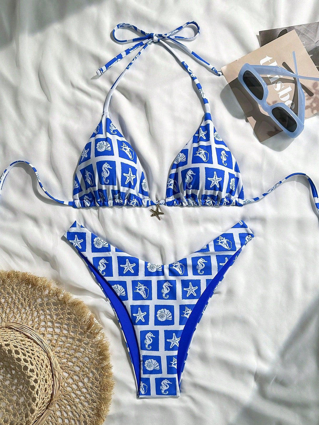 Women's Triangle Bikini with Maritime Designs Mune Fashion
