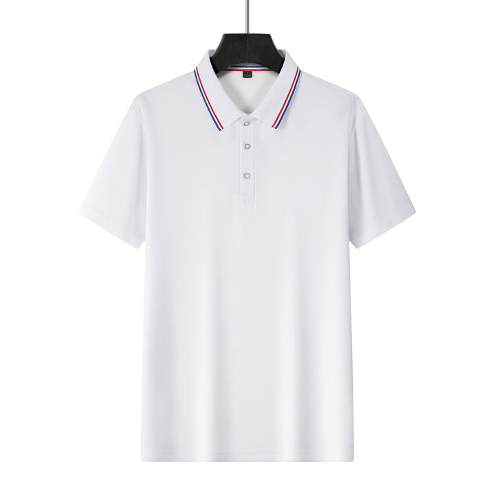 Men's breathable piqué polo with contrast stripes on the collar Mune Fashion