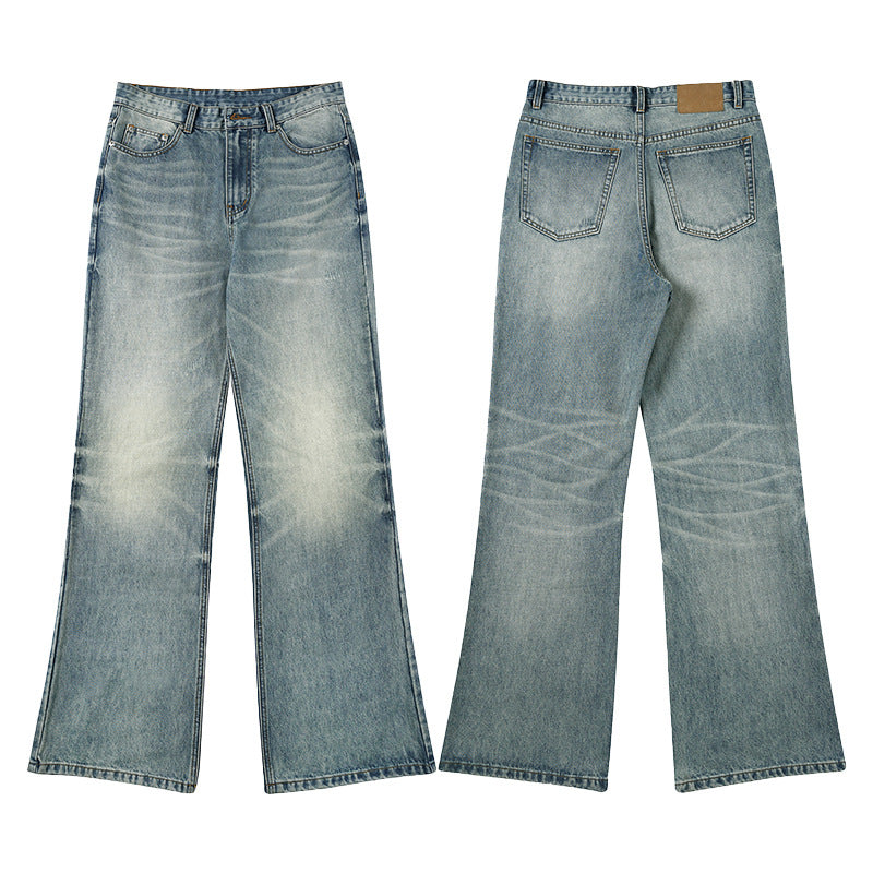 Men's Loose Vintage Denim Jeans in Casual Palazzo Cut with Low Crotch Mune Fashion