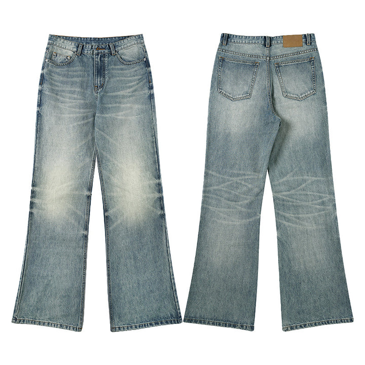 Men's Loose Vintage Denim Jeans in Casual Palazzo Cut with Low Crotch Mune Fashion