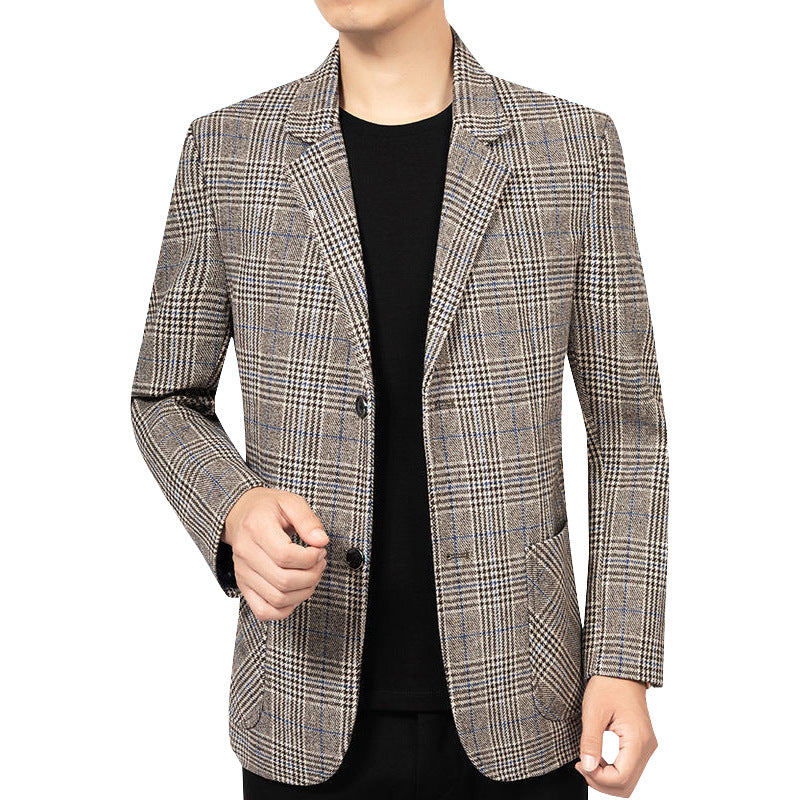 Men's Glencheck Blazer Slim Fit made of wool blend with subtle overcheck Mune Fashion