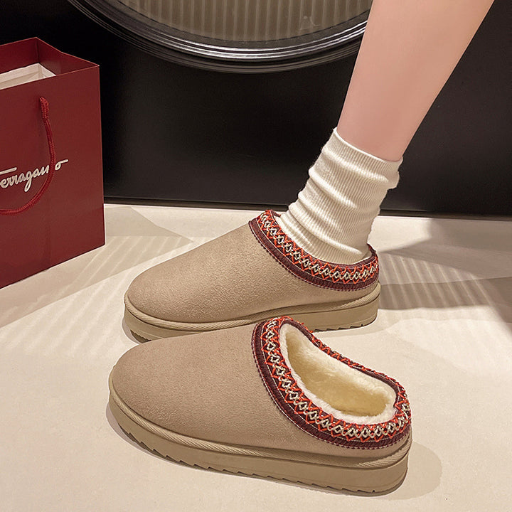 Women's Lined Slipper Mules with Teddy lining and Braided Hem Mune Fashion
