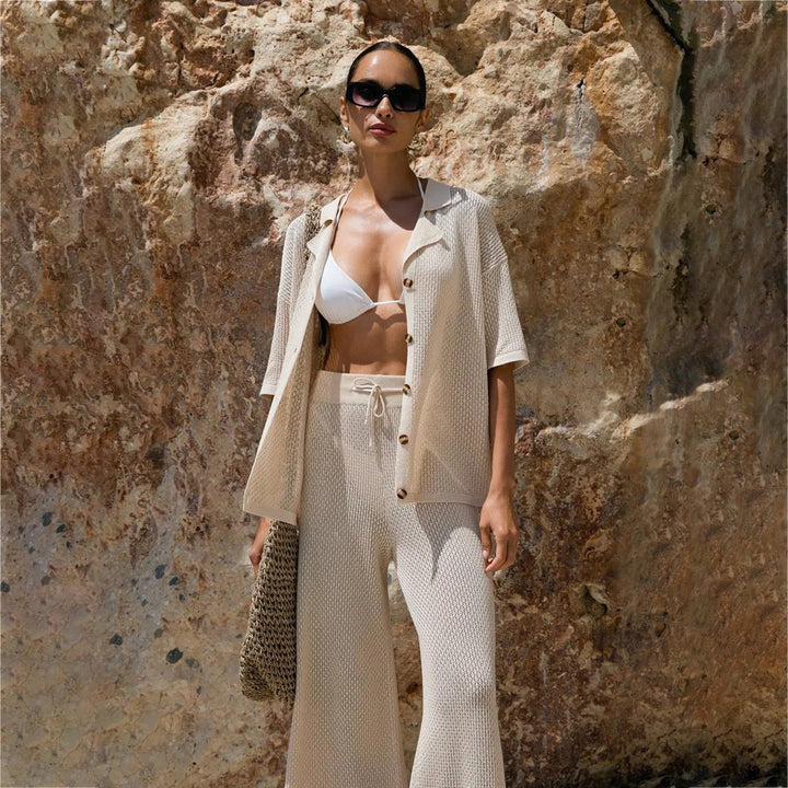 Ladies airy knit combination set Mune Fashion