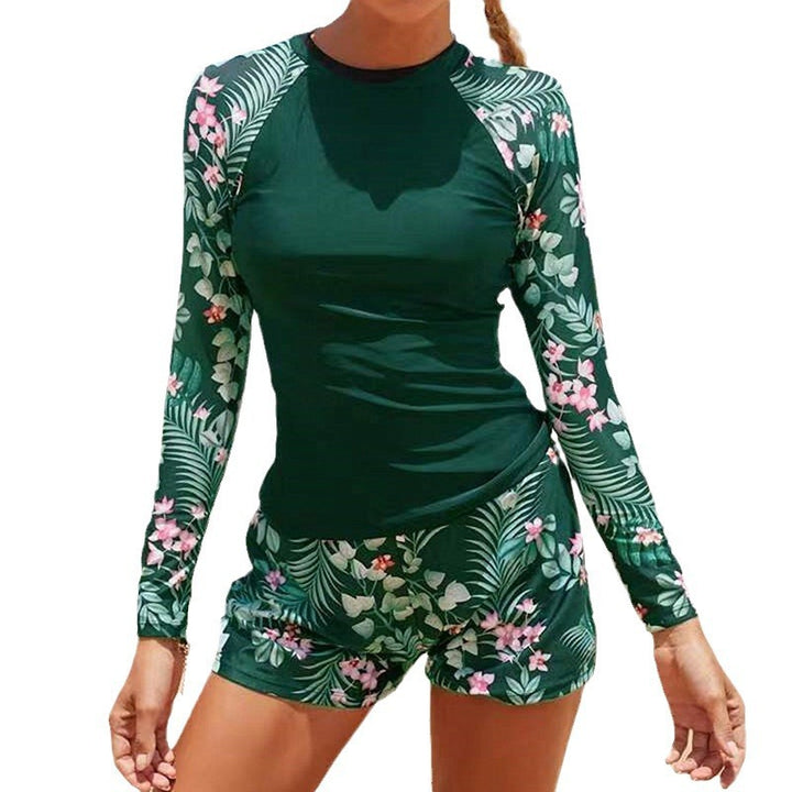 Women's UV Protection Rashguard Set with Floral Design Mune Fashion