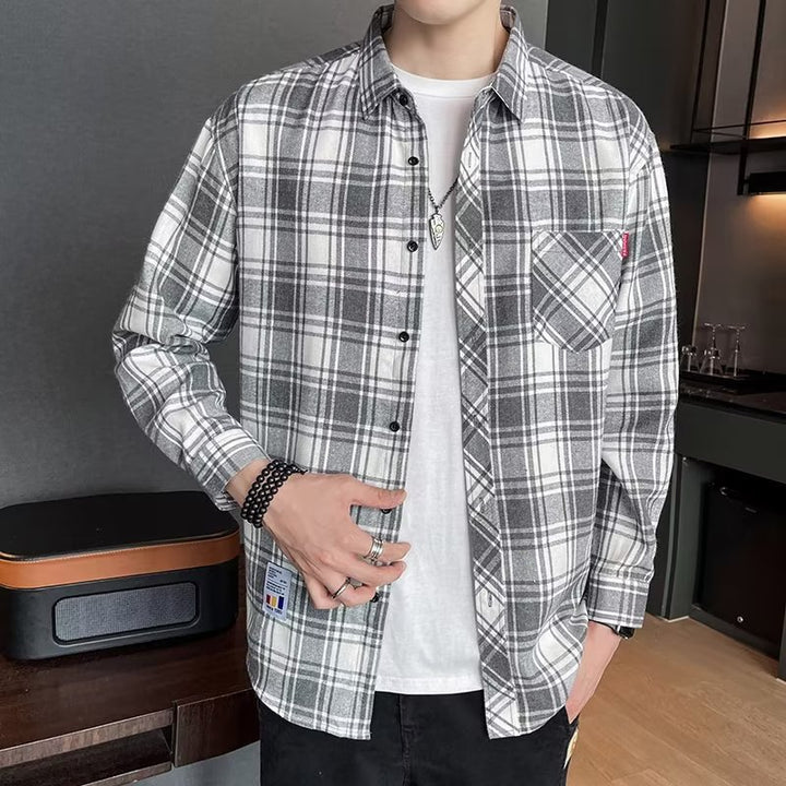 Men's Checked Flannel Shirt Mune Fashion