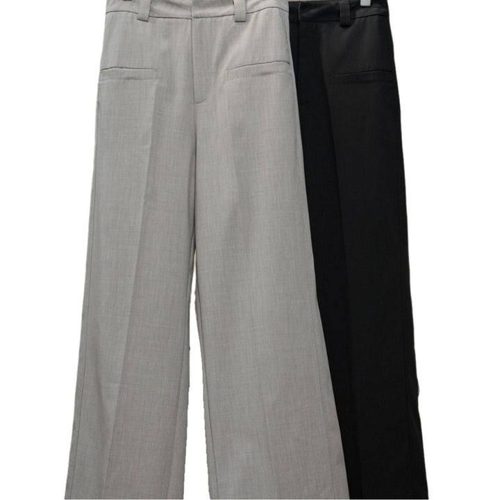 Women High-waisted Pleated Palazzo Pants with Sewn-in Side Pockets Mune Fashion