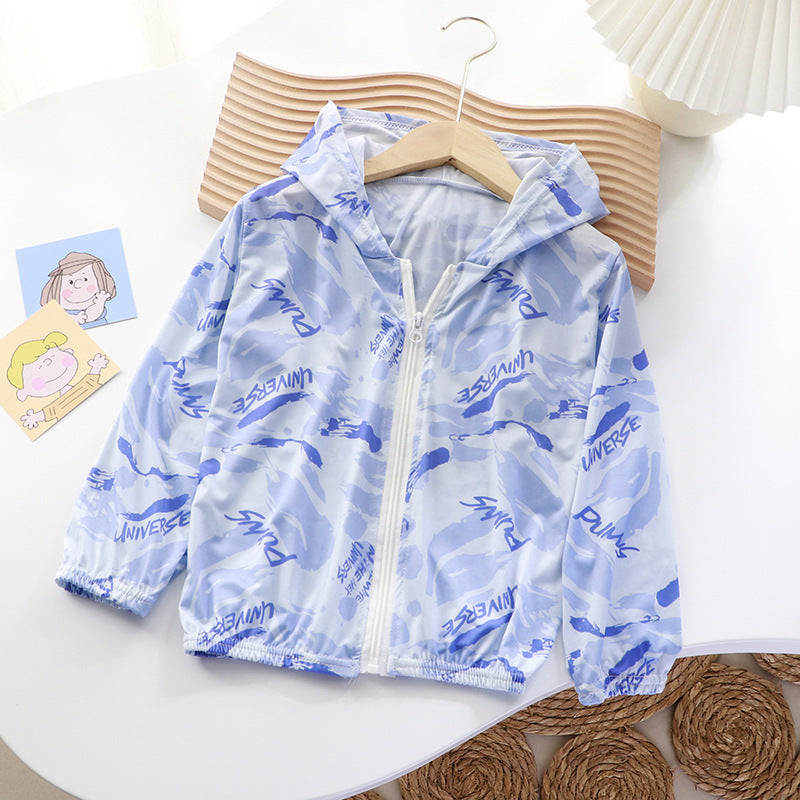 Unisex nan lightweight children's softshell jacket with hood, zipper and cute dino print Mune Fashion
