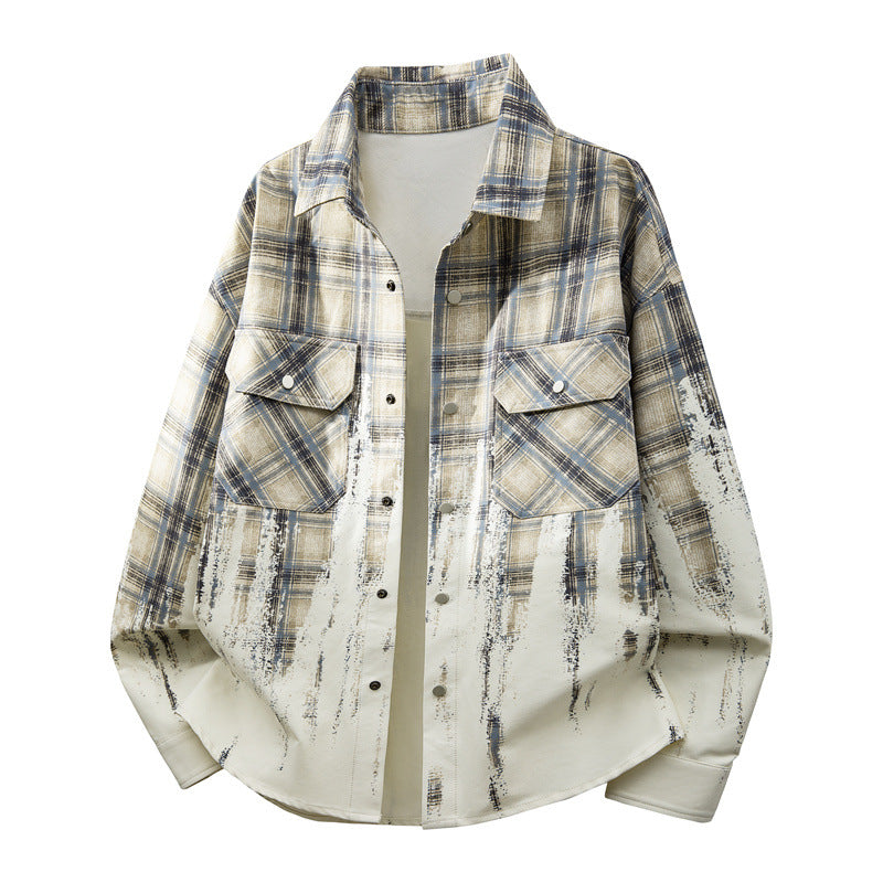 Men's Fashion Checkered Shirt Jacket Mune Fashion