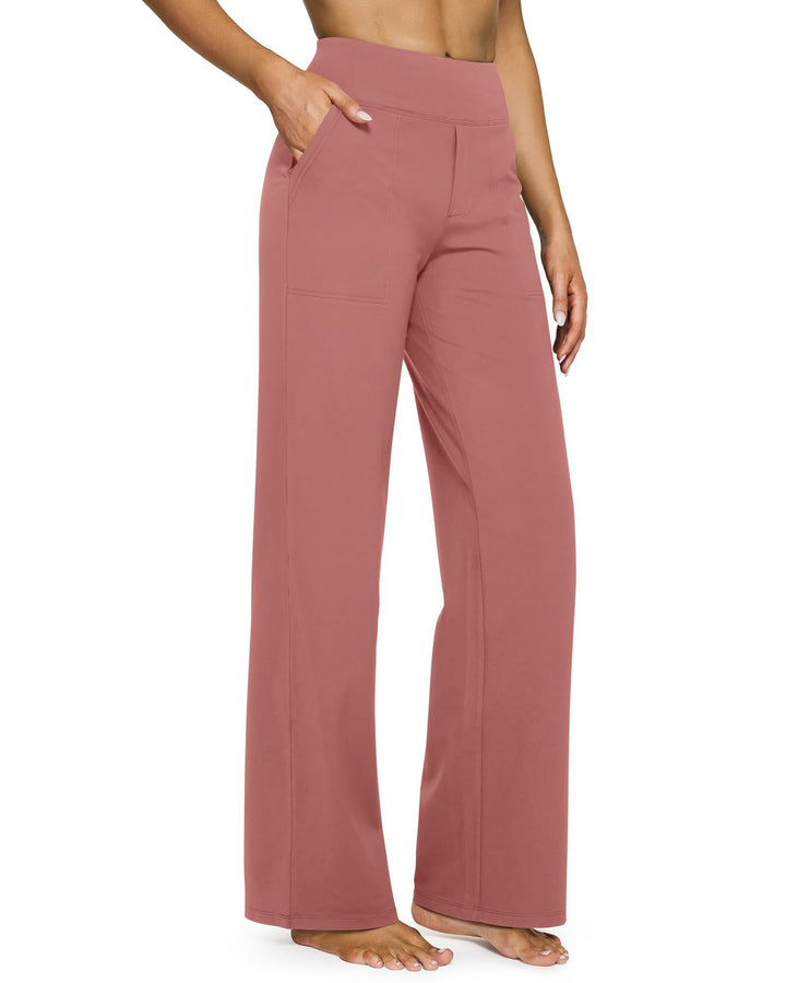 Women Wide High-Waist Lounge Pants with Patch Pockets Mune Fashion