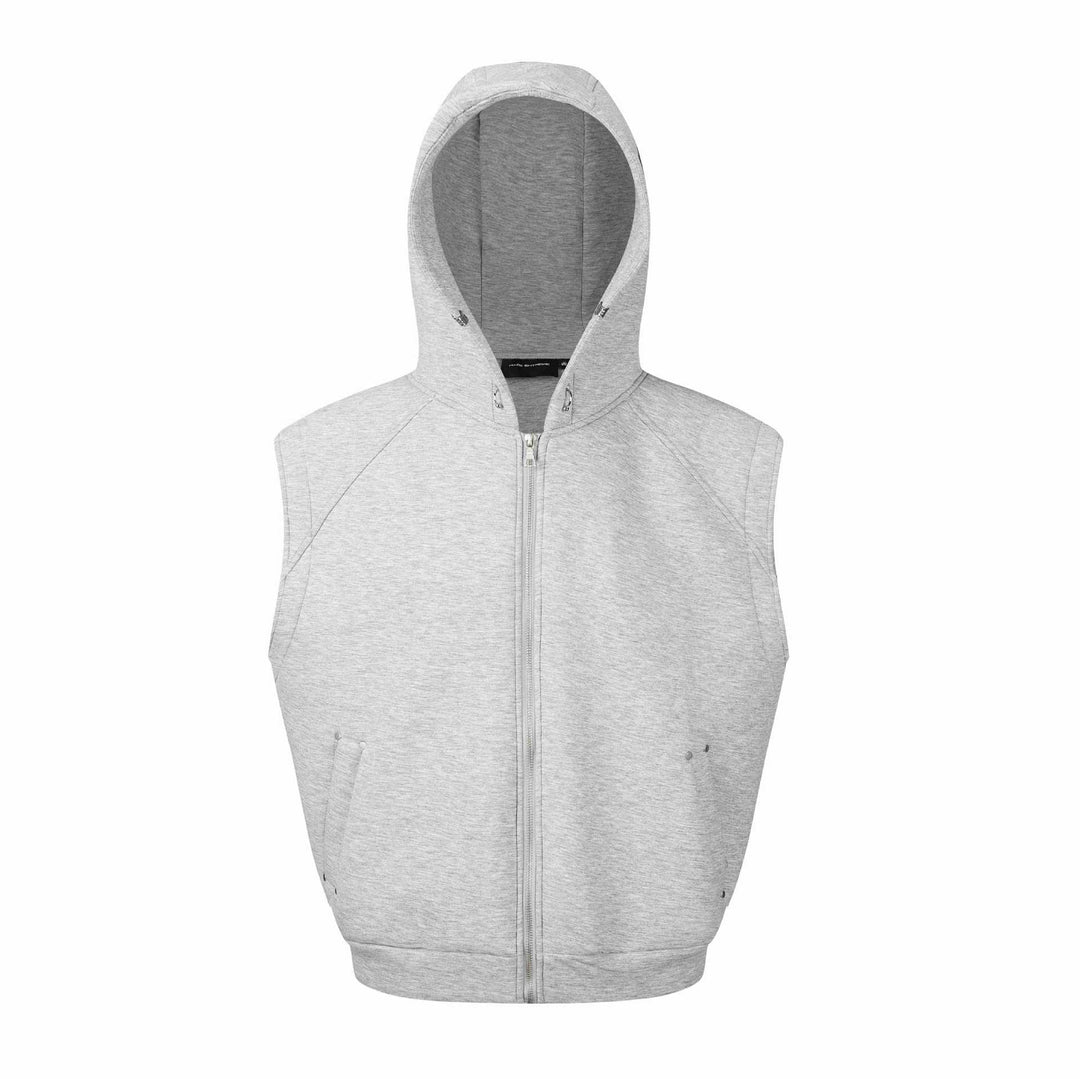 Unisex Sleeveless Hoodie Vest with Full Zipper and Kangaroo Pockets Mune Fashion