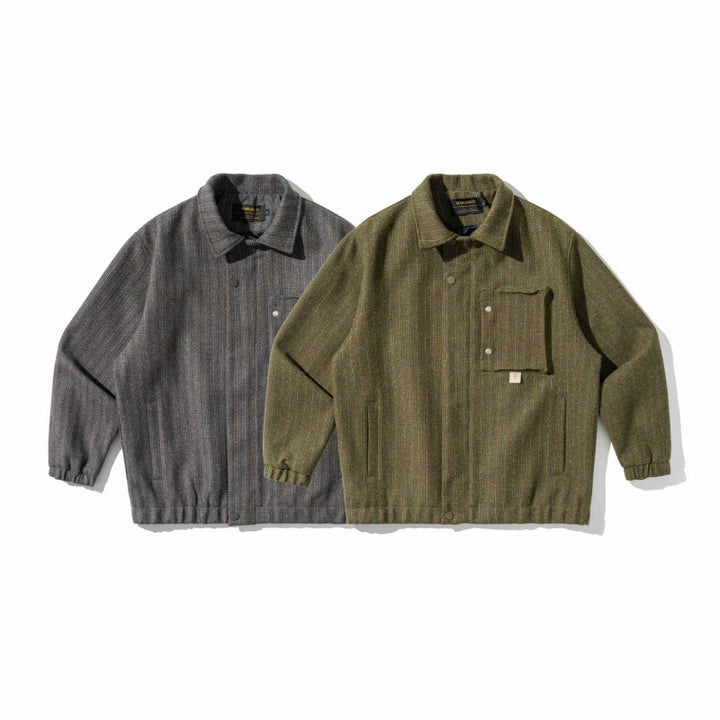 Men's Boxy Overshirt Jacket made of Wool Blend with Patch Chest Pocket Mune Fashion