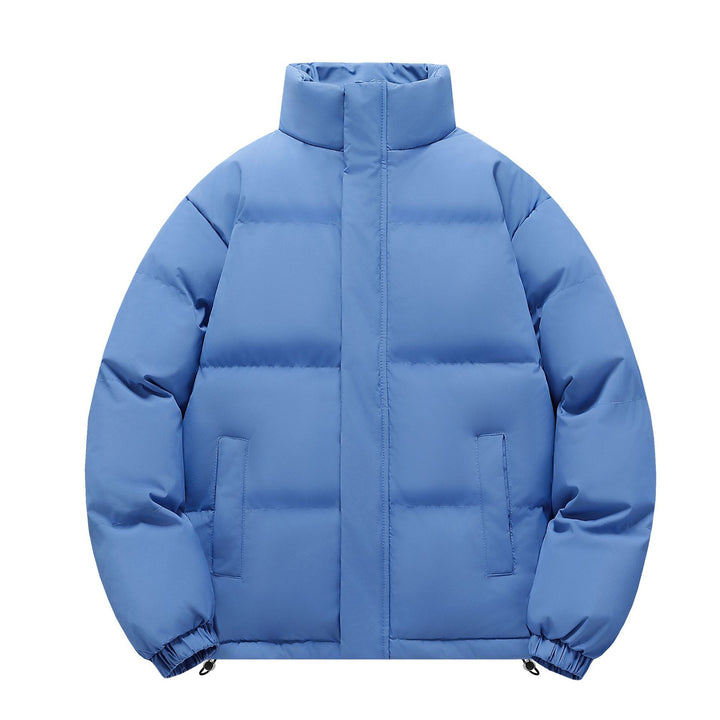 Men's short cut heavily padded quilted jacket with high stand-up collar and drawstring hem Mune Fashion