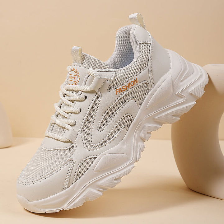 Women's voluminous platform lifestyle sneaker with mesh and synthetic leather mix, cushioned heel and profiled cushioning sole Mune Fashion