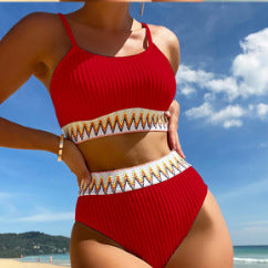 Women's High-Waisted Bikini Set with Refined Decorative Details Mune Fashion