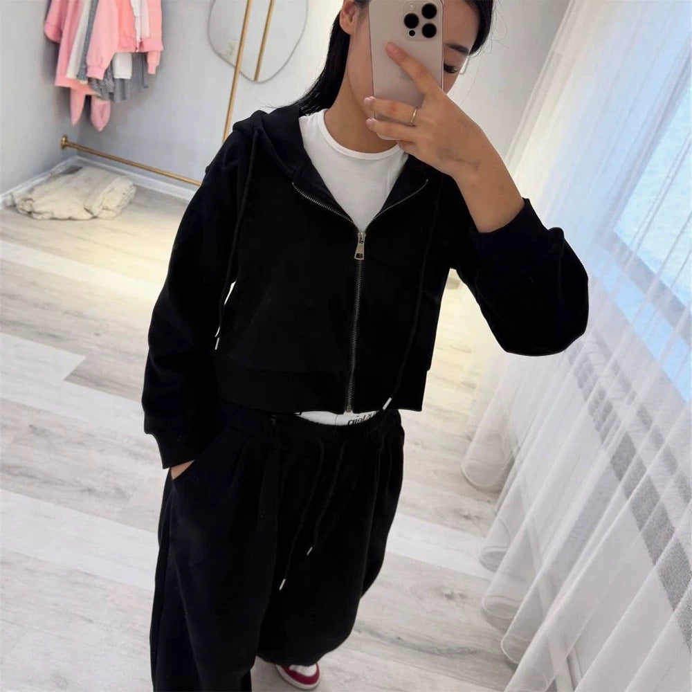 Women’s Casual Hoodie Sweat Set with Zipper and Loose Jogger Cut Mune Fashion