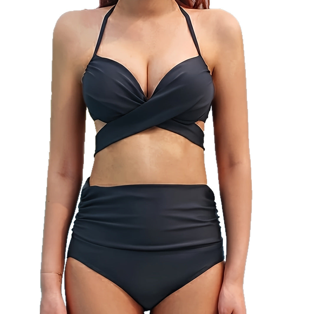 Ladies elegant high-cut bikini with sophisticated wrap look Mune Fashion