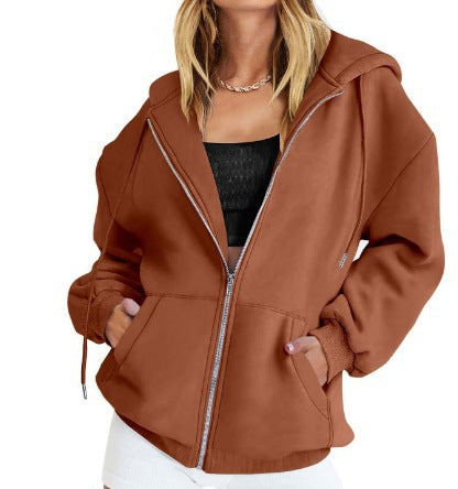 Women's oversized zip hoodie with contrasting zipper, double-layered hood and kangaroo pocket Mune Fashion