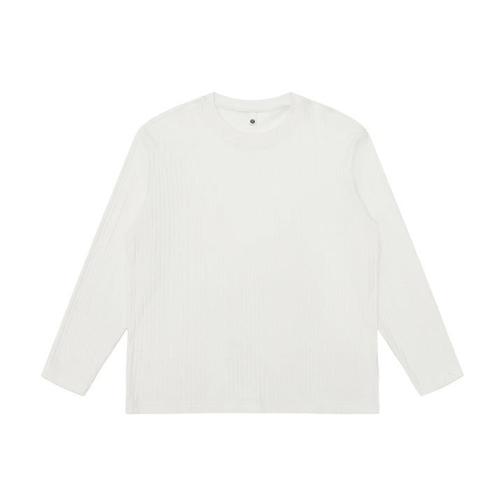 Unisex fine ribbed long sleeve shirt with round neckline and slightly oversized silhouette Mune Fashion