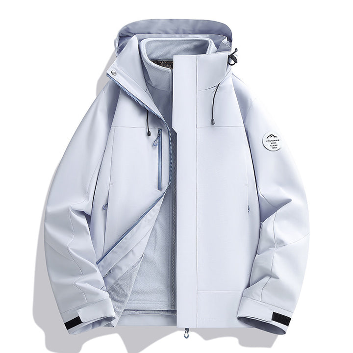 Unisex Water-Repellent Softshell Jacket with Fleece Lining and Adjustable Hood Mune Fashion
